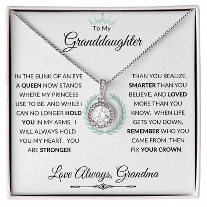 Circle Eternal Hope Necklace, GIFT FOR GRANDDAUGHTER from Grandma - Crown