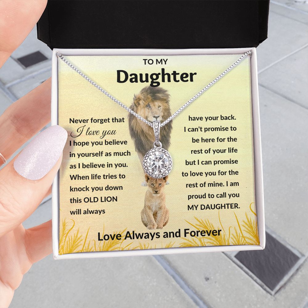 Eternal Hope Necklace, 2 GIFT TO DAUGHTER from Mom or Dad- Old Lion
