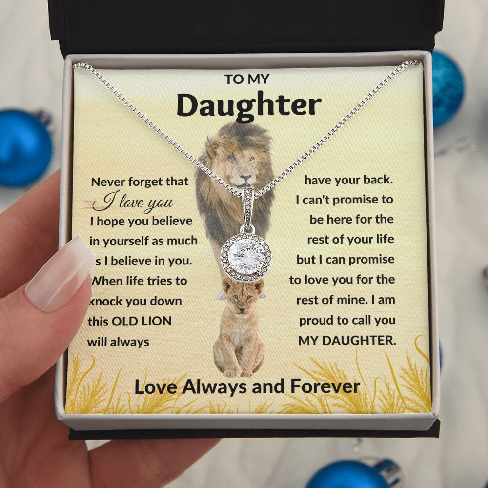 Eternal Hope Necklace, 2 GIFT TO DAUGHTER from Mom or Dad- Old Lion