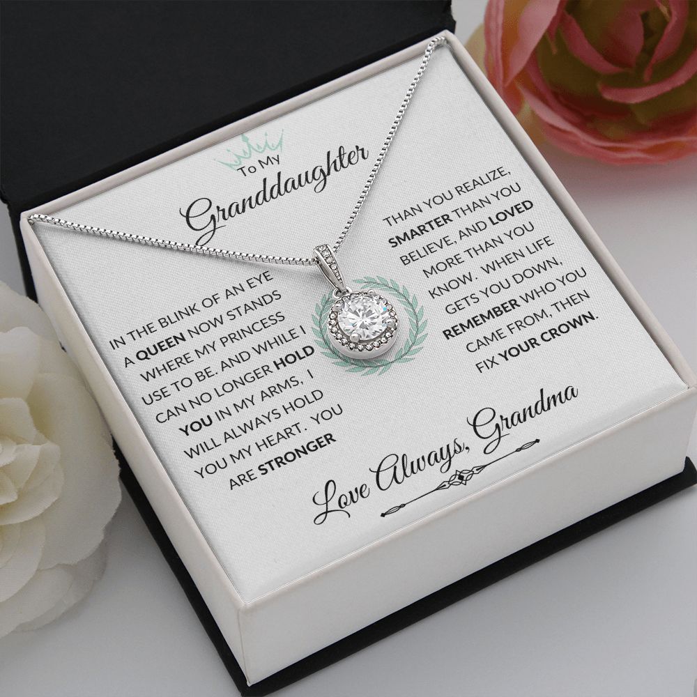 Circle Eternal Hope Necklace, GIFT FOR GRANDDAUGHTER from Grandma - Crown