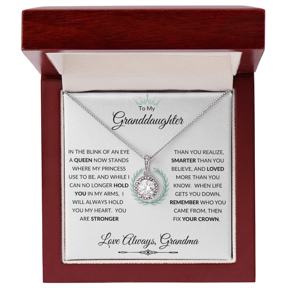 Circle Eternal Hope Necklace, GIFT FOR GRANDDAUGHTER from Grandma - Crown