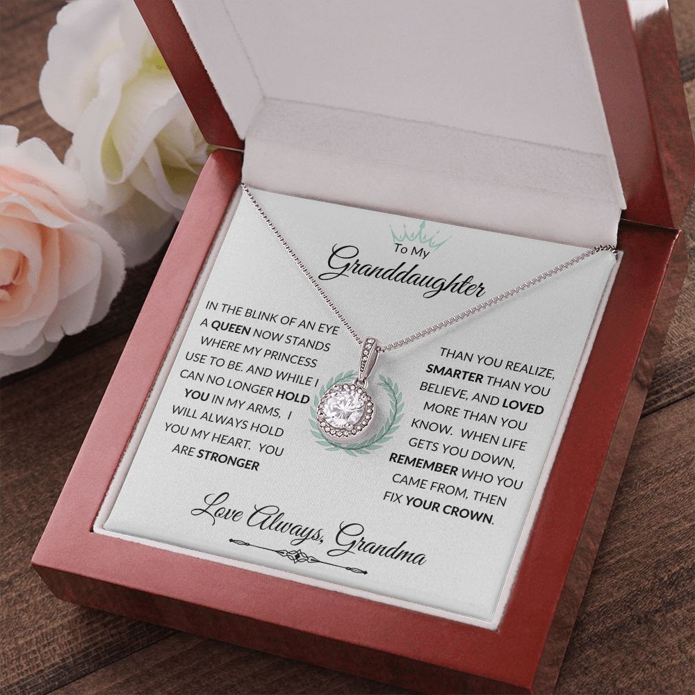 Circle Eternal Hope Necklace, GIFT FOR GRANDDAUGHTER from Grandma - Crown