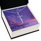 Faith Cross Necklace, Purple Sky - John 4:18