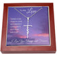 Faith Cross Necklace, Purple Sky - John 4:18