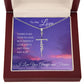 Faith Cross Necklace, Purple Sky - John 4:18