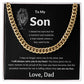 Cuban Link Chain, Gift to Son from Dad - I closed my eyes Lion