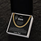 Cuban Link Chain, Gift to Son from Dad - I closed my eyes Lion