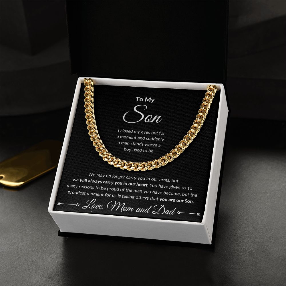 Cuban Link Chain, Gift to Son from Mom and Dad - I close my eyes