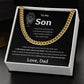 Cuban Link Chain, Gift to Son from Dad - I closed my eyes Lion