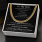 Cuban Link Necklace Chain, To My Man - Black
