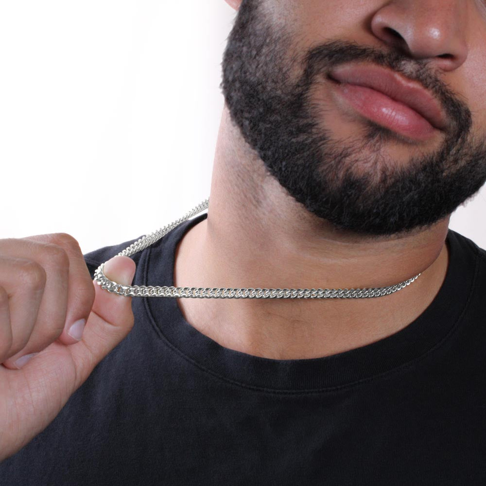 I Miss You, I'm Sorry Apology Gift -Cuban Link Chain 14k or 18k Gold over Stainless Steel - For Ex Husband, Ex Boyfriend, Estranged Son or Daughter or Father