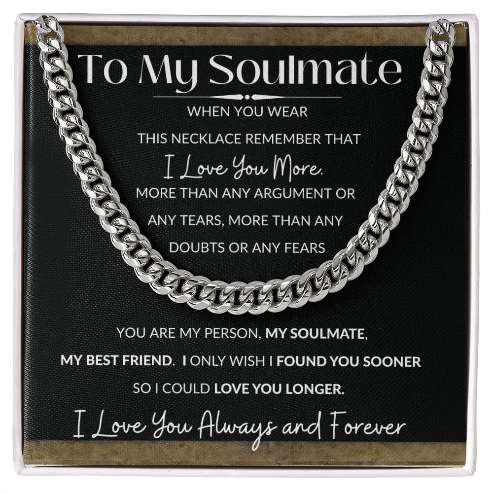 Cuban Link Necklace, GIFT TO SOULMATE - I Love You More