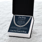 I'm Sorry Apology Gift for Him, Cuban Chain Necklace - To Husband, Boyfriend, Ex, Son, Dad, Fiancée - Navy