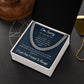 I'm Sorry Apology Gift for Him, Cuban Chain Necklace - To Husband, Boyfriend, Ex, Son, Dad, Fiancée - Navy