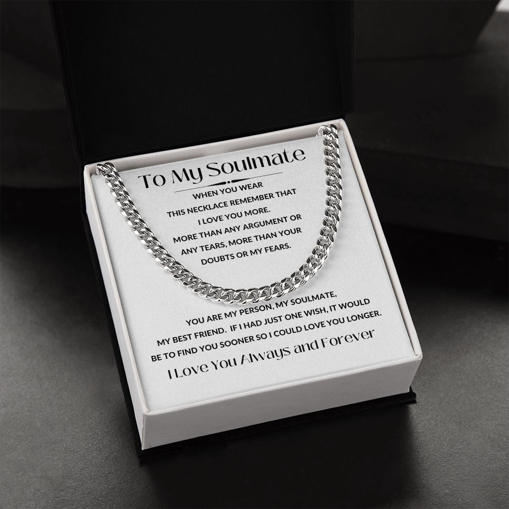 Cuban Link Necklace, GIFT TO SOULMATE - I Love You More White