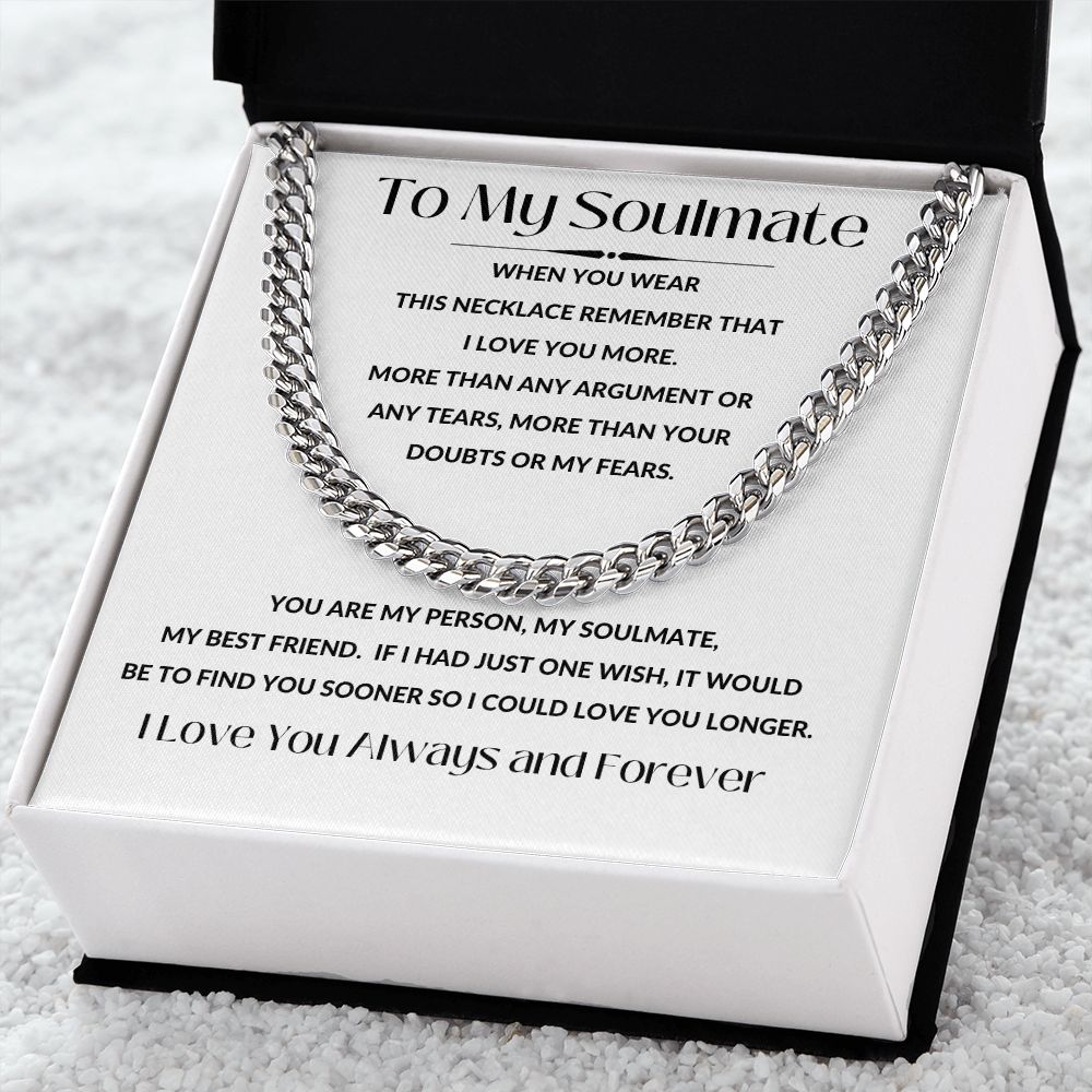 Cuban Link Necklace, GIFT TO SOULMATE - I Love You More White