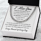 I Miss You, I'm Sorry Apology Gift -Cuban Link Chain 14k or 18k Gold over Stainless Steel - For Ex Husband, Ex Boyfriend, Estranged Son or Daughter or Father