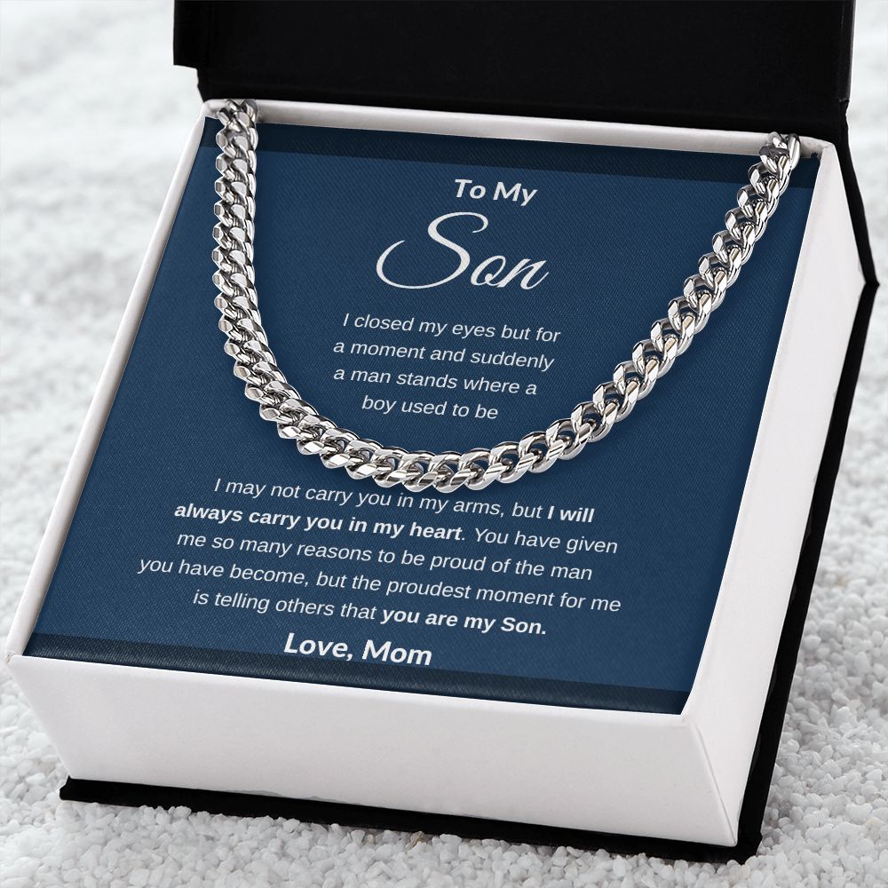 Cuban Link Necklace, GIFT TO SON - A Mand Stands
