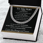 Cuban Link Necklace, Gift to My Man- I Love You More -