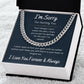 I'm Sorry Apology Gift for Him, Cuban Chain Necklace - To Husband, Boyfriend, Ex, Son, Dad, Fiancée - Navy