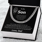Cuban Link Chain, Gift to Son from Dad - I closed my eyes Lion