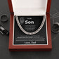 Cuban Link Chain, Gift to Son from Dad - I closed my eyes Lion