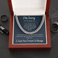I'm Sorry Apology Gift for Him, Cuban Chain Necklace - To Husband, Boyfriend, Ex, Son, Dad, Fiancée - Navy