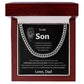 Cuban Link Chain, Gift to Son from Dad - I closed my eyes Lion