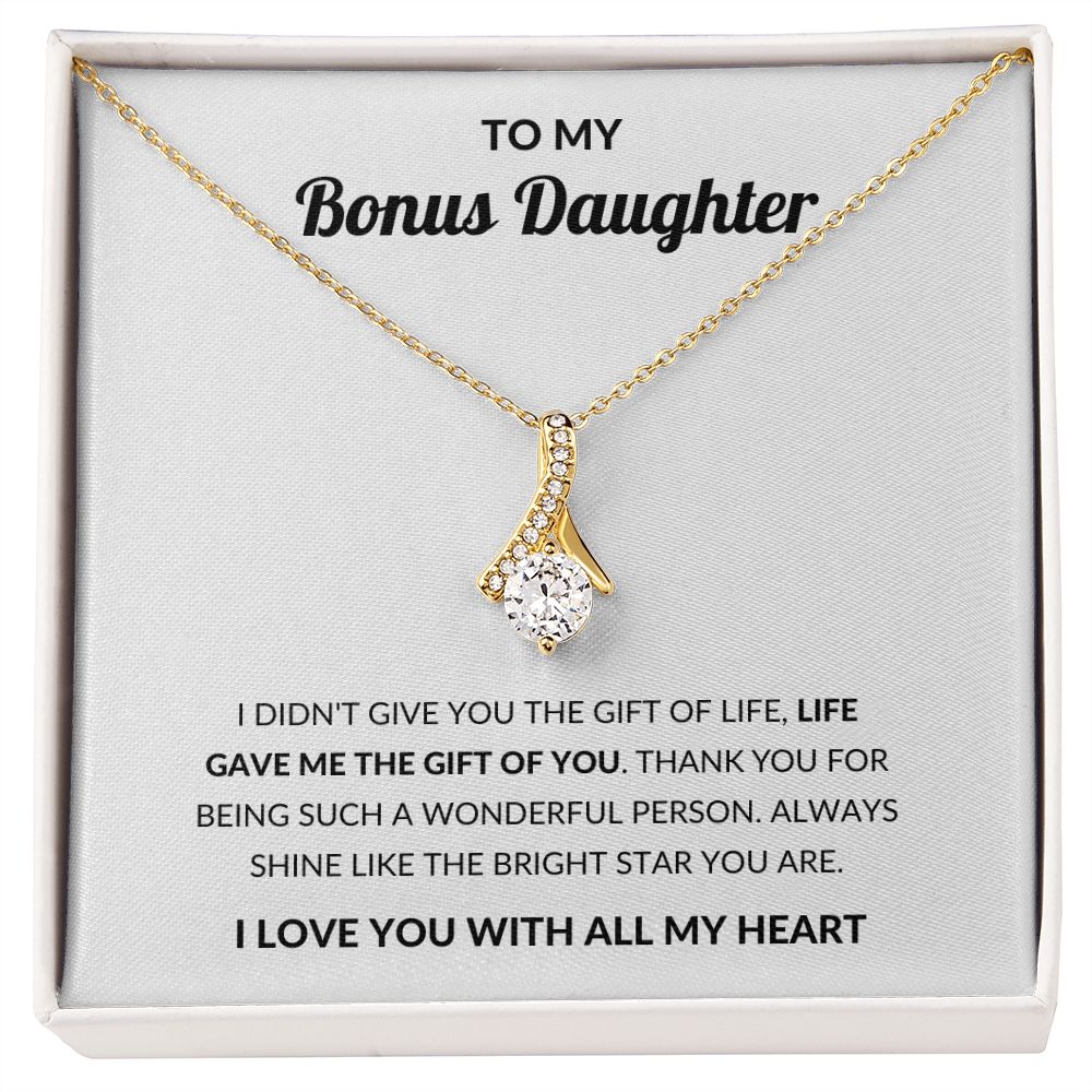 Alluring Pendant Necklace, Gift to Bonus Daughter - Live Gave Me the Gift of You
