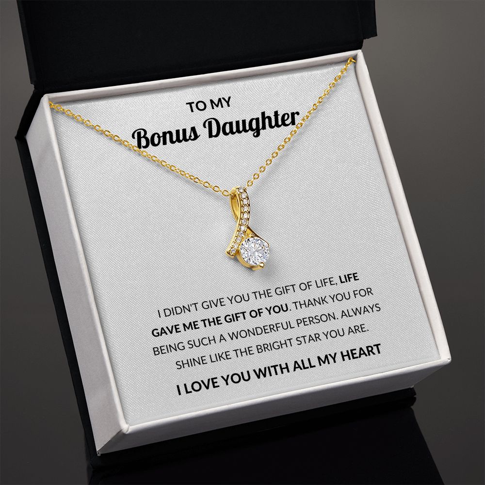 Alluring Pendant Necklace, Gift to Bonus Daughter - Live Gave Me the Gift of You