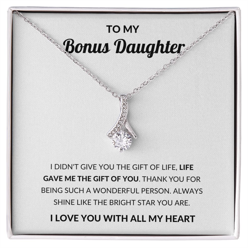 Alluring Pendant Necklace, Gift to Bonus Daughter - Live Gave Me the Gift of You