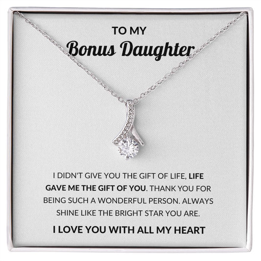 Alluring Pendant Necklace, Gift to Bonus Daughter - Live Gave Me the Gift of You