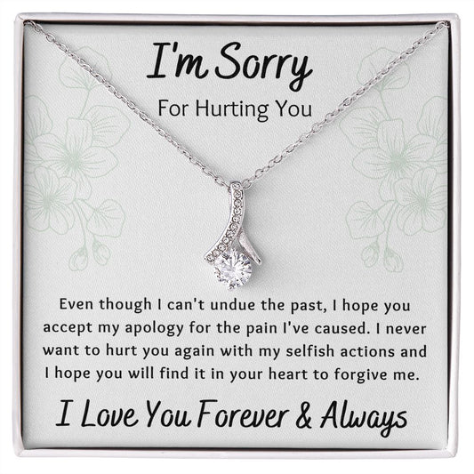 Alluring Beauty Necklace, Apology I'm Sorry Gift for Wife, Girlfriend, Soulmate, Mom, Sister, Friend- white