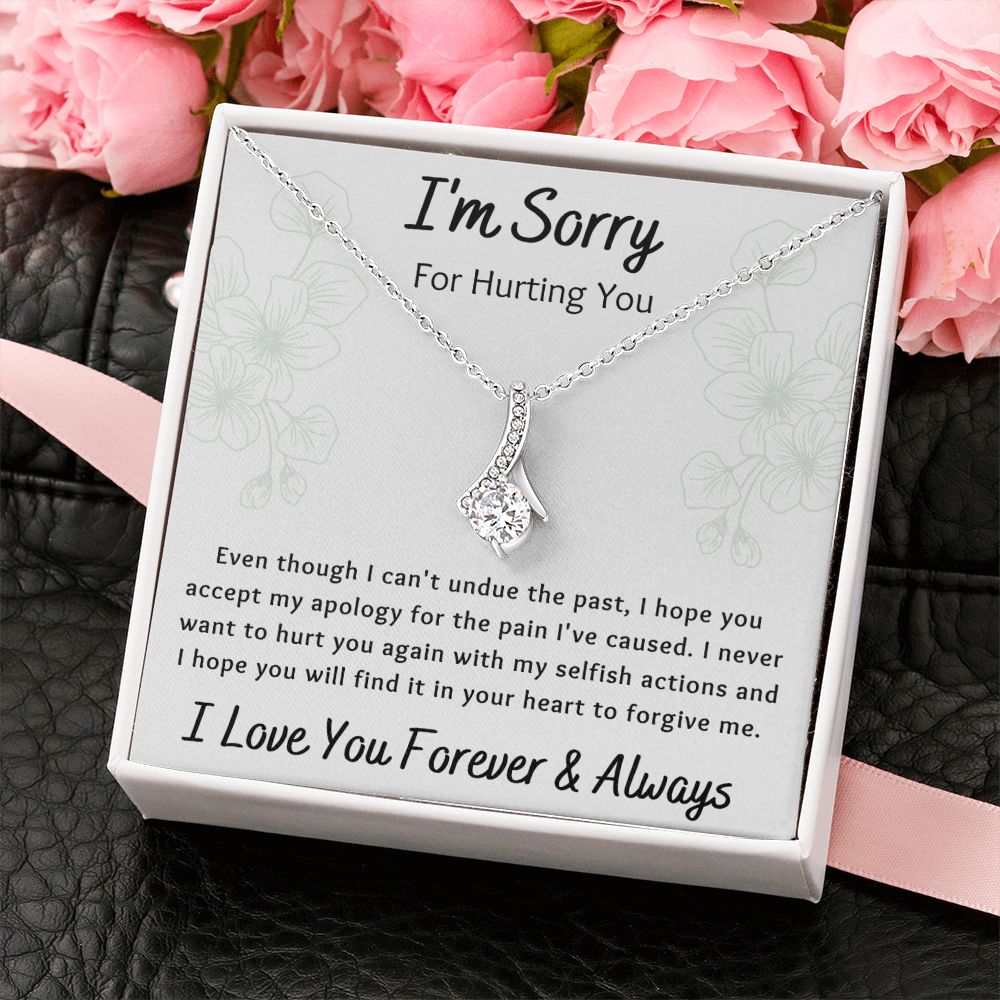 Alluring Beauty Necklace, Apology I'm Sorry Gift for Wife, Girlfriend, Soulmate, Mom, Sister, Friend- white