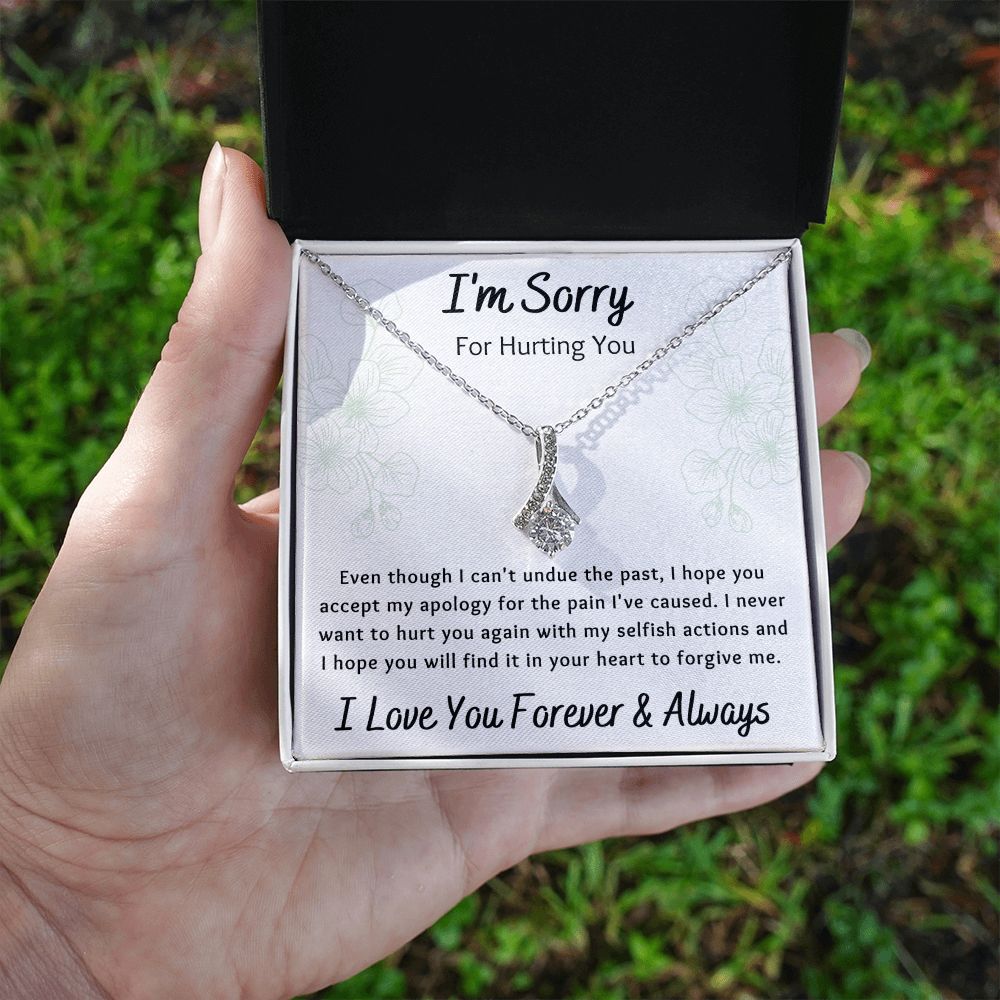 Alluring Beauty Necklace, Apology I'm Sorry Gift for Wife, Girlfriend, Soulmate, Mom, Sister, Friend- white