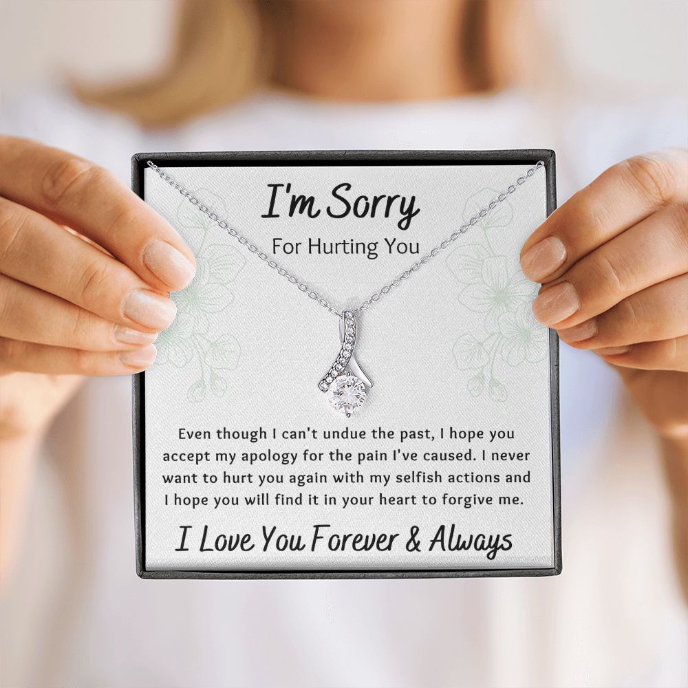 Alluring Beauty Necklace, Apology I'm Sorry Gift for Wife, Girlfriend, Soulmate, Mom, Sister, Friend- white