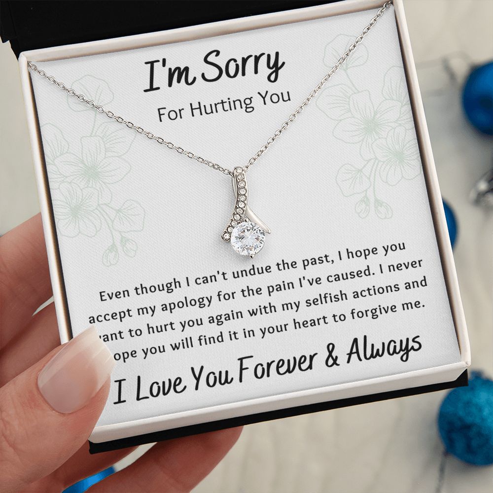 Alluring Beauty Necklace, Apology I'm Sorry Gift for Wife, Girlfriend, Soulmate, Mom, Sister, Friend- white