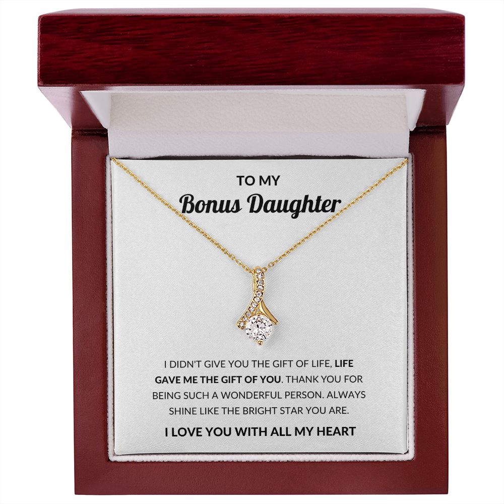Alluring Pendant Necklace, Gift to Bonus Daughter - Live Gave Me the Gift of You