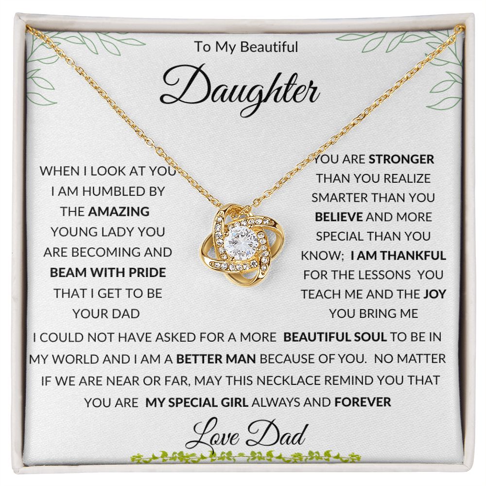 Love Knot Necklace, GIFT TO DAUGHTER from Dad - Better Me