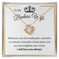 Love Knot Necklace, Gift to Badass Wife - white/gold