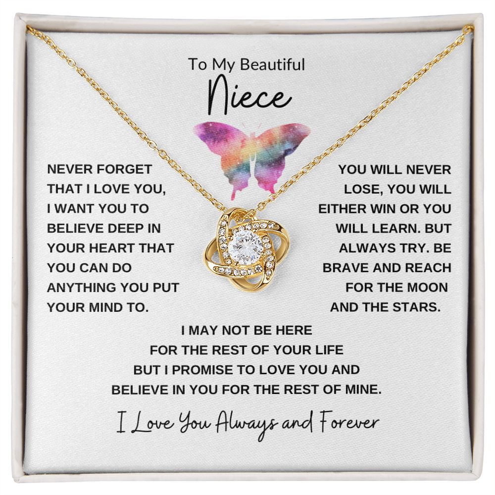 Love Knot Necklace, Gift to Niece - Butterfly