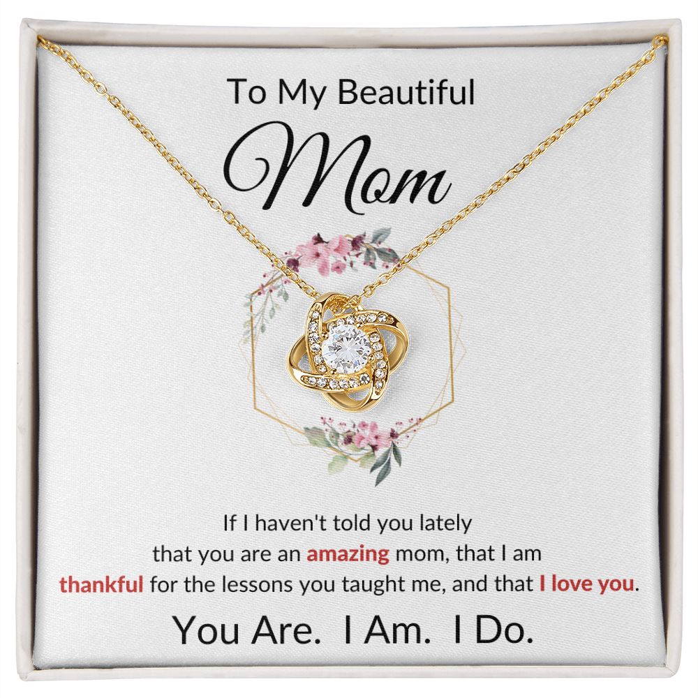 Love Knot Necklace, GIFT TO MOM - Flower Wreath for BIRTHDAY, CHRISTMAS,  MOTHER'S DAY, ANY OCCASION