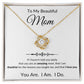 Love Knot Necklace, GIFT TO MOM - White background, CHRISTMAS, BIRTHDAY, MOTHER'S DAY, ANY OCCASSION