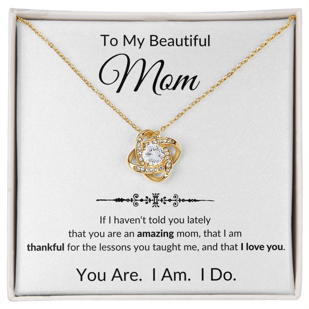 Love Knot Necklace, GIFT TO MOM - White background, CHRISTMAS, BIRTHDAY, MOTHER'S DAY, ANY OCCASSION