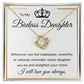 Love Knot Necklace, Gift to Badass Daughter - Gold Border