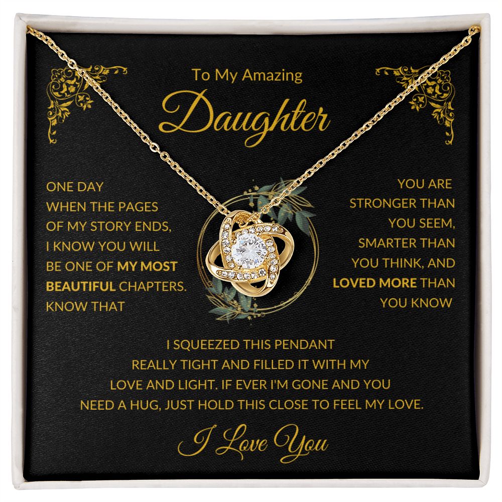 Love Knot Necklace, GIFT TO DAUGHTER - Amazing Daughter Black