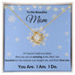 Love Knot Necklace, GIFT TO MOM - Snowflakes, CHRISTMAS, BIRTHDAY, MOTHER'S DAY