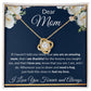 Love Knot Necklace, Gift to Mom - Dear Mom, Blue