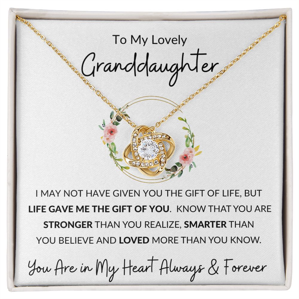 Love Knot Necklace, Gift to Granddaughter - Flower Wreath