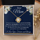 Love Knot Necklace, Gift to Mom - Dear Mom, Blue
